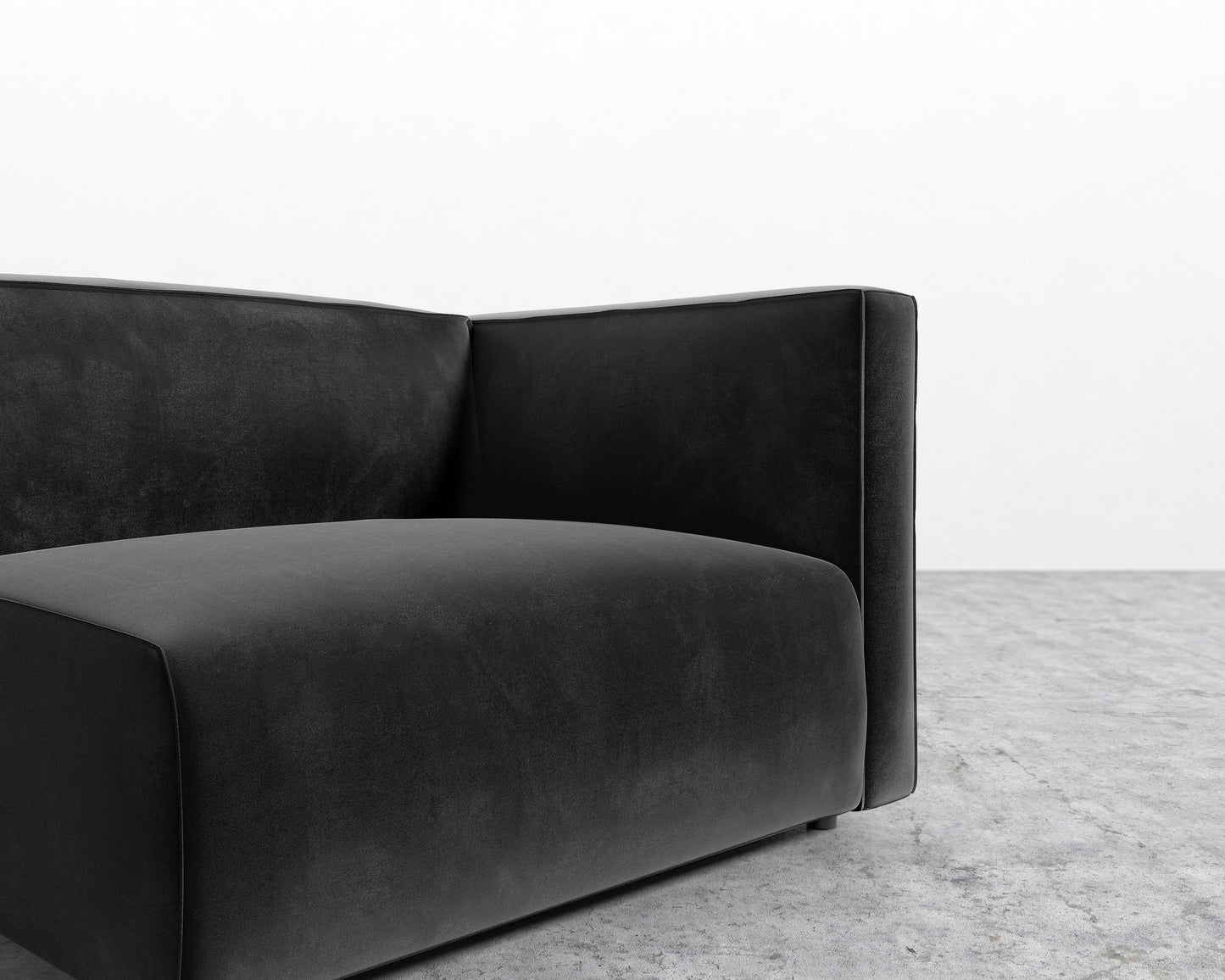 Arya Right Arm - Plush Velvet - Black 2022