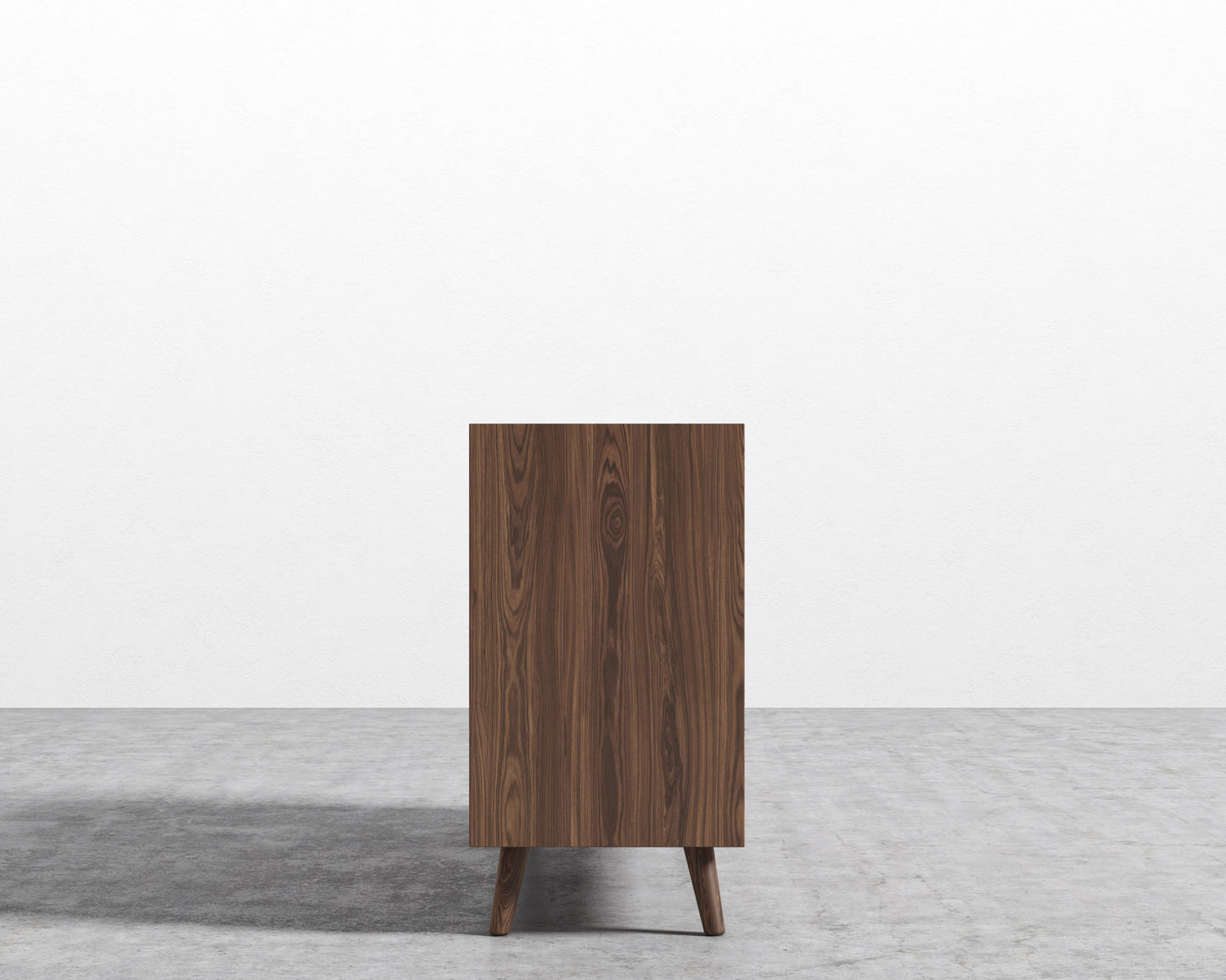 Asher Wide Dresser - Brushed Brass Handle - Walnut