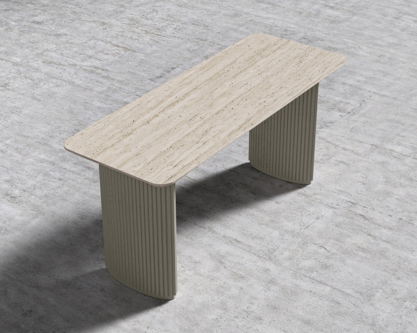 Athena Desk 63 - Alabaster - Travertine