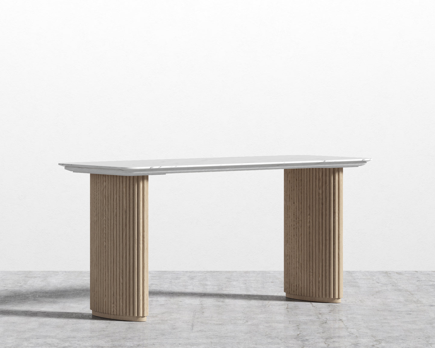 Athena Table - White Oak/White Marble - 63"