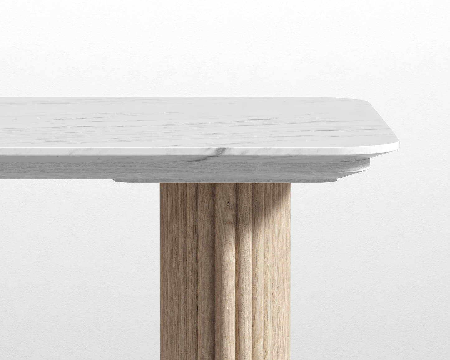 Athena Table - White Oak/White Marble - 63"