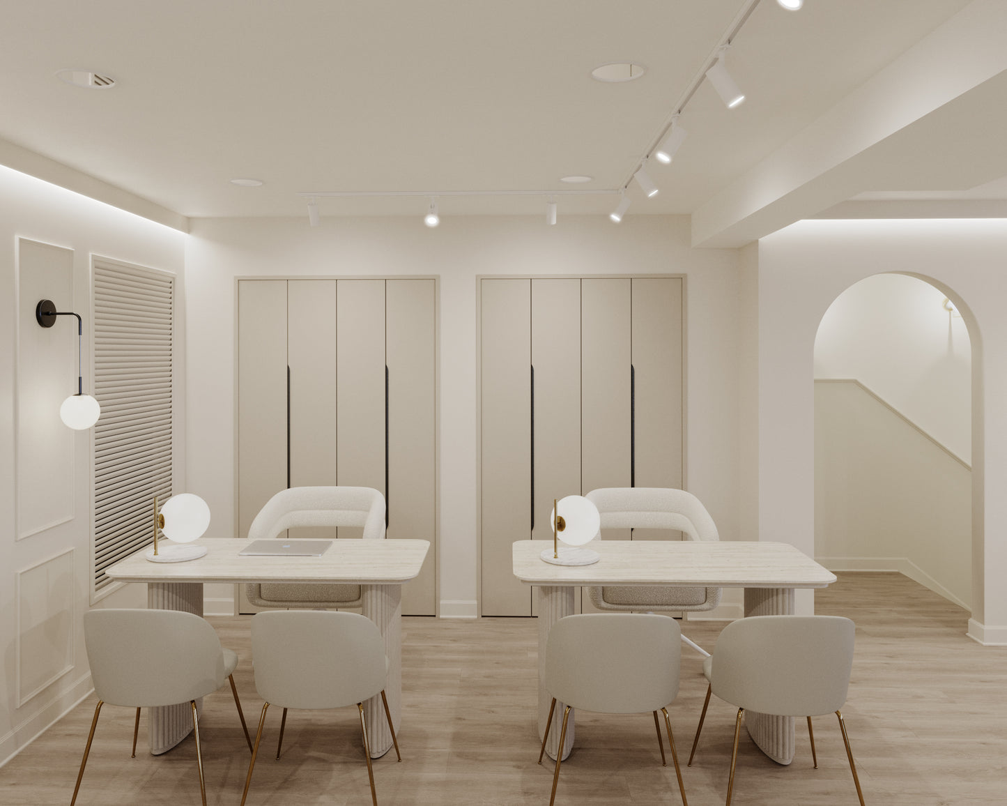 Athena Desk Scene featuring Iris Chair