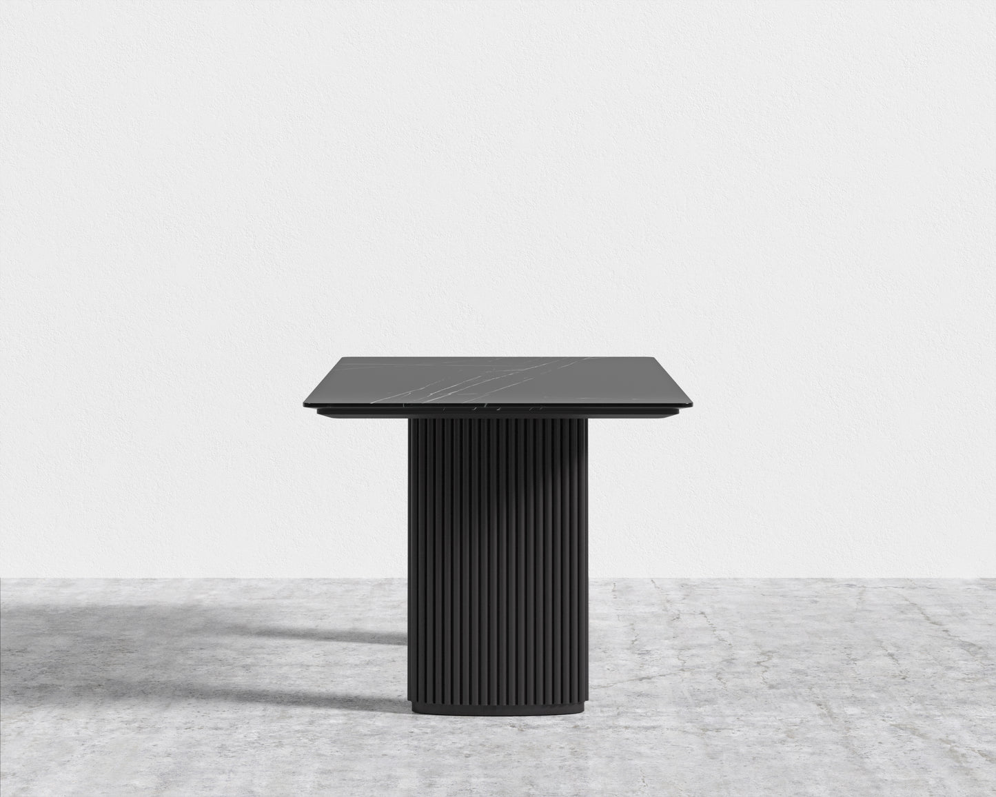 Athena Dining Table - Black Marble - Ebony Base