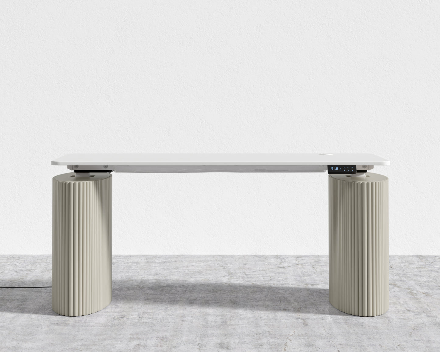 Athena Standing Desk - Alabaster Matte Lacquer