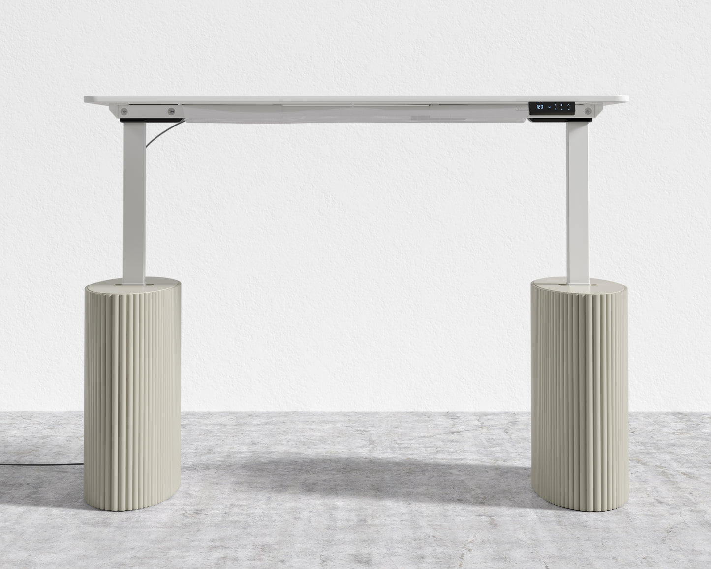 Athena Standing Desk - Alabaster Matte Lacquer