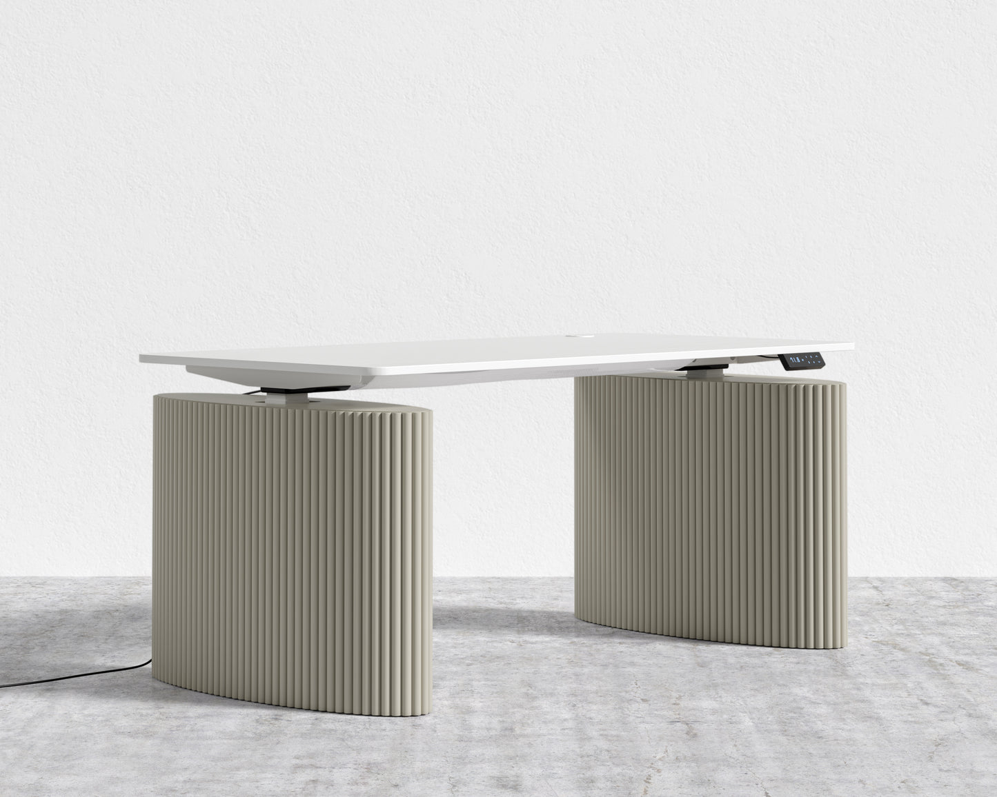 Athena Standing Desk - Alabaster Matte Lacquer