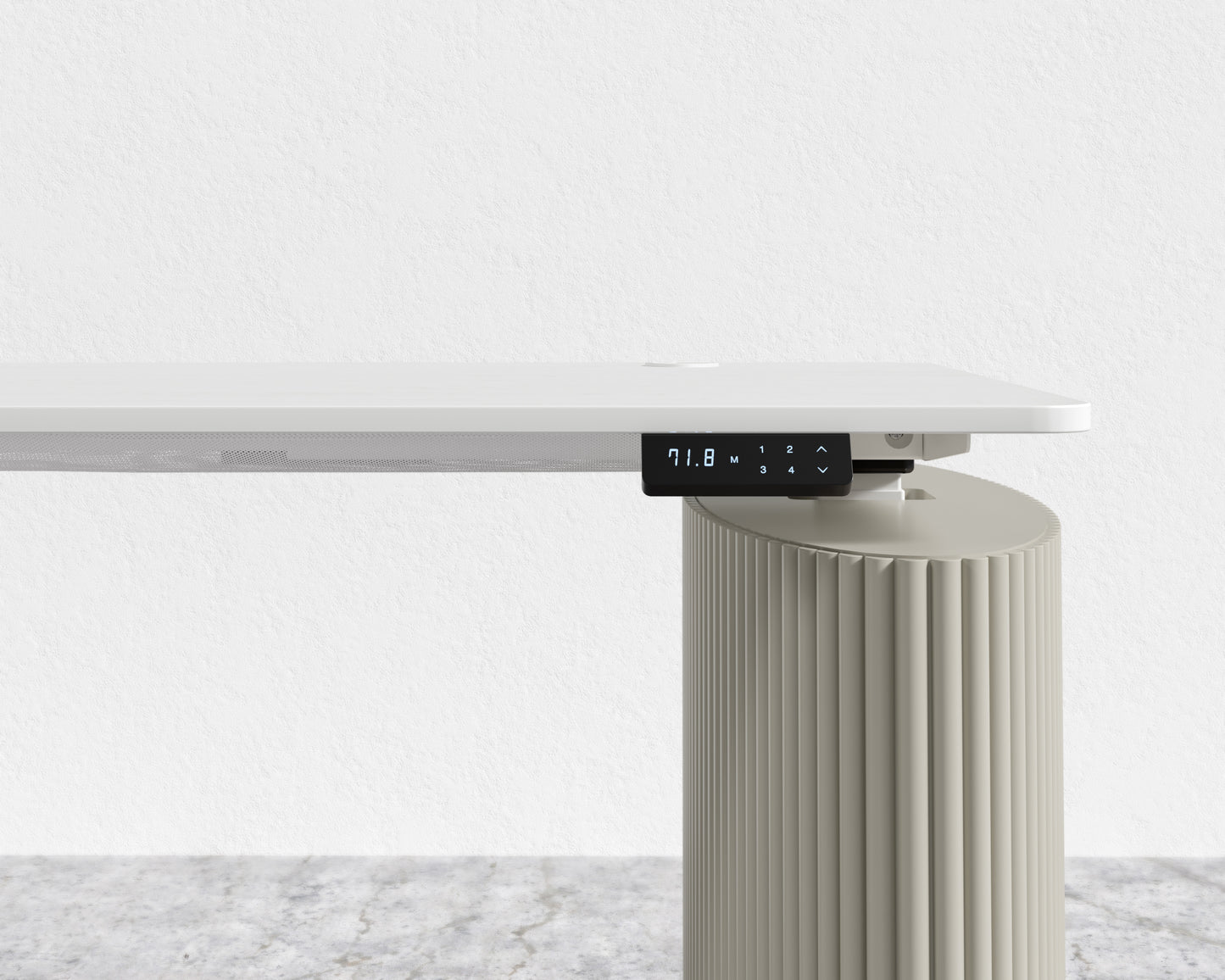 Athena Standing Desk - Alabaster Matte Lacquer