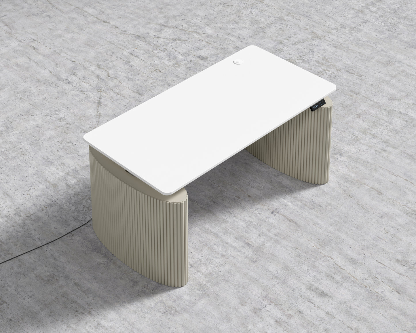 Athena Standing Desk - Alabaster Matte Lacquer