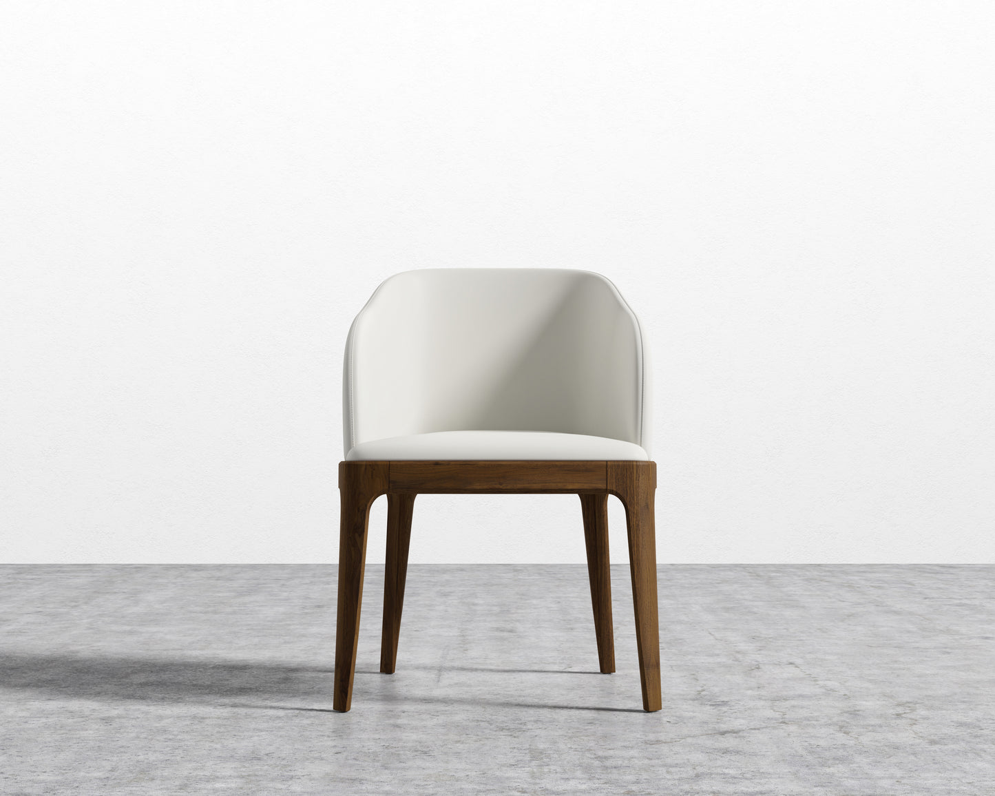 Aubrey Armchair - Microfiber Leather - Trento Eggshell - Walnut Stain