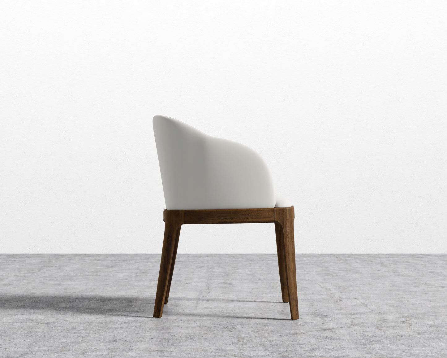 Aubrey Armchair - Microfiber Leather - Trento Eggshell - Walnut Stain