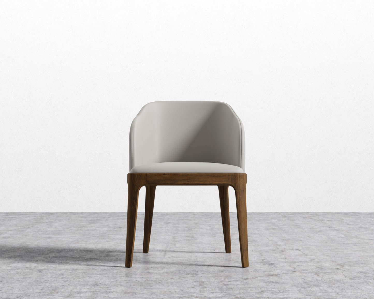 Aubrey Armchair - Microfiber Leather - Trento Taupe - Walnut Stain