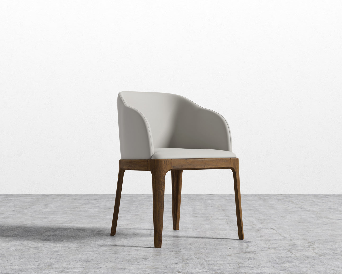 Aubrey Armchair - Microfiber Leather - Trento Taupe - Walnut Stain