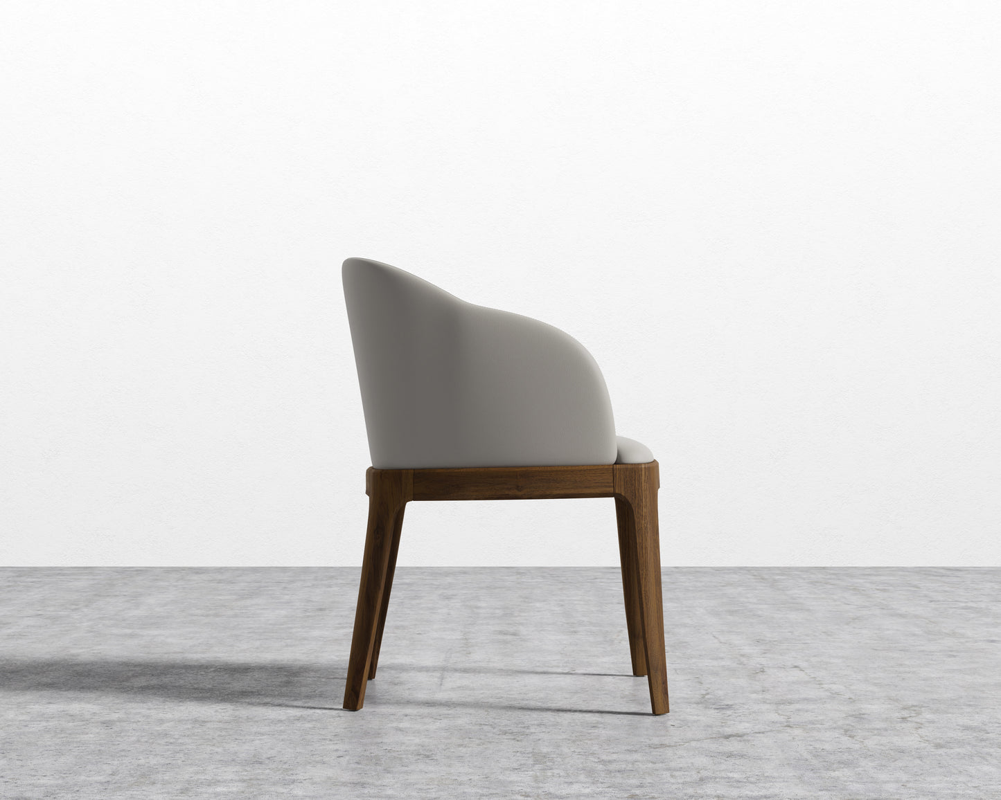 Aubrey Armchair - Microfiber Leather - Trento Taupe - Walnut Stain