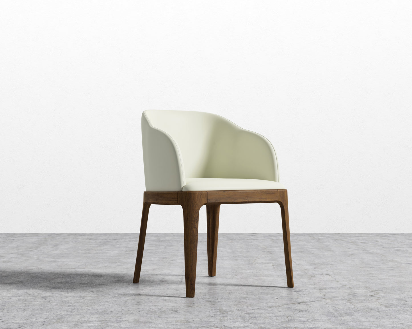 Aubrey Armchair - PU Leather - Monaco Cream - Walnut Stain