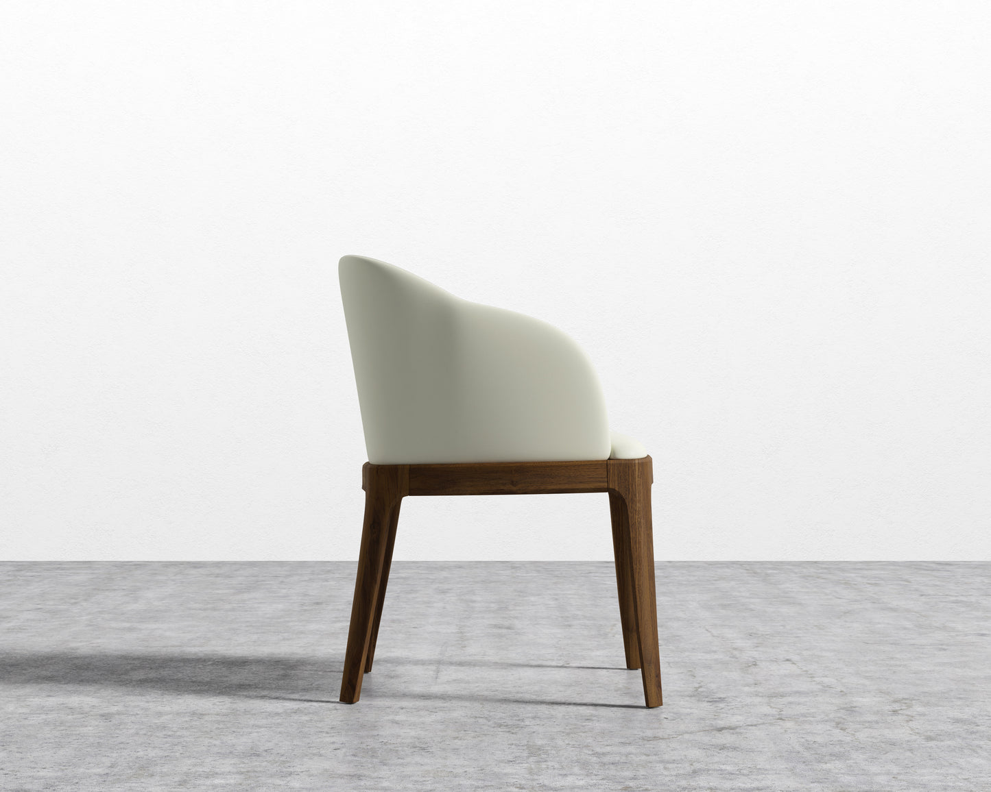 Aubrey Armchair - PU Leather - Monaco Cream - Walnut Stain