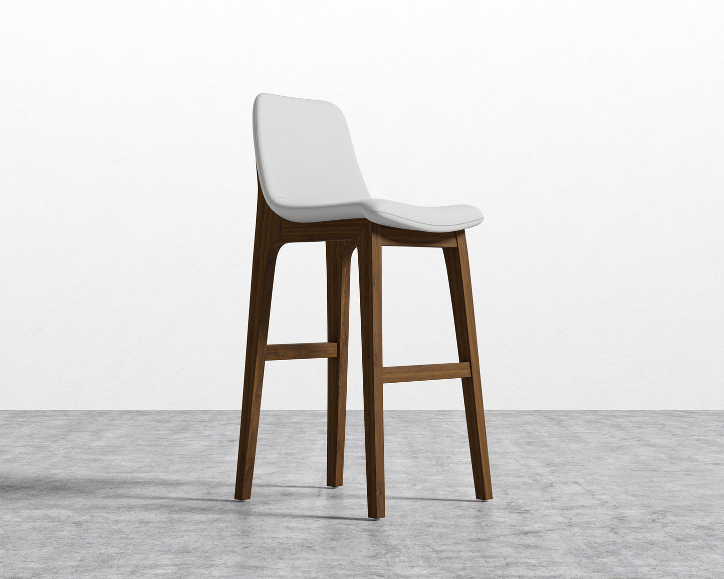 Aubrey Barstool - Trento Eggshell - Walnut Stain