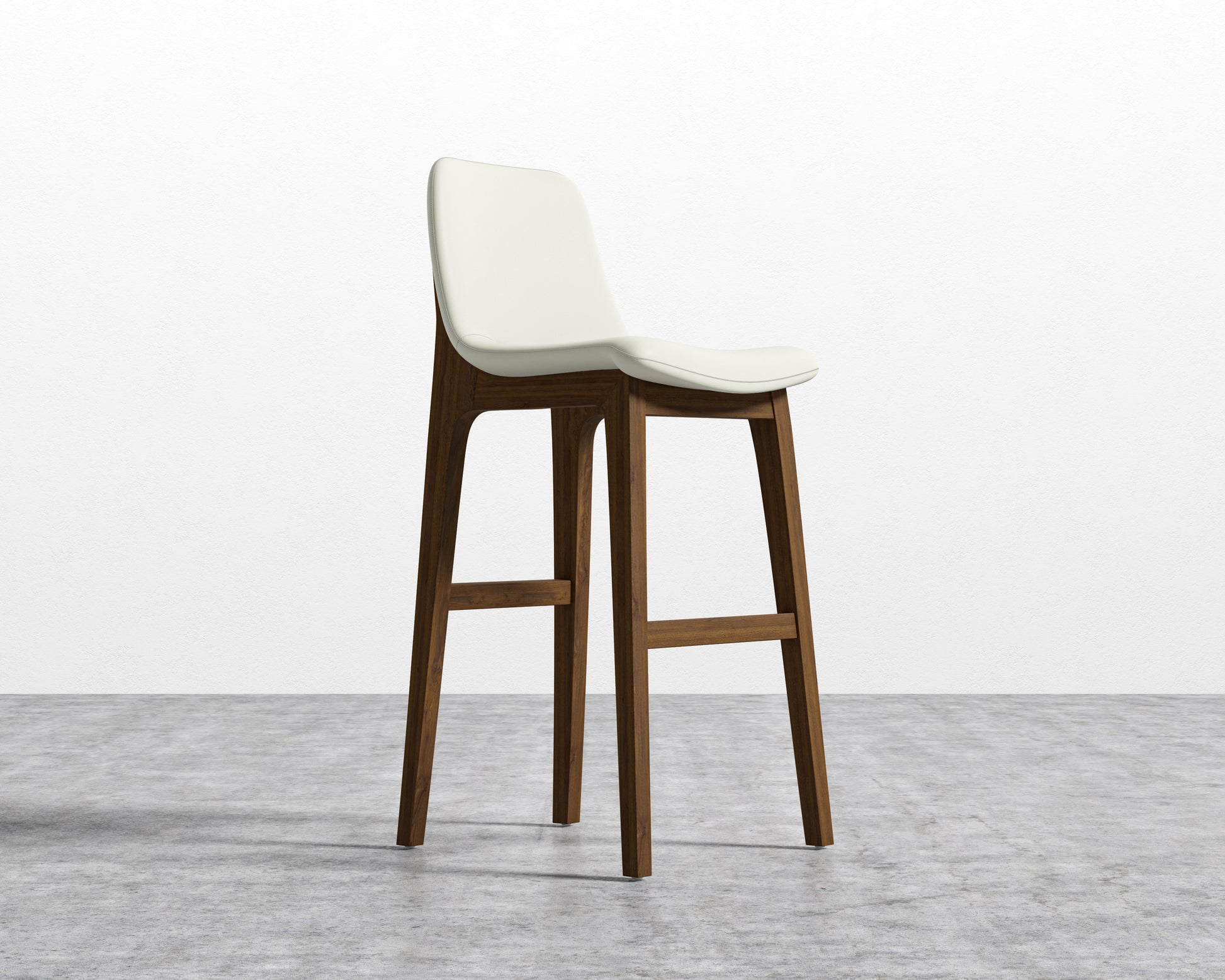 Aubrey Barstool - Monaco Cream - Walnut Stain