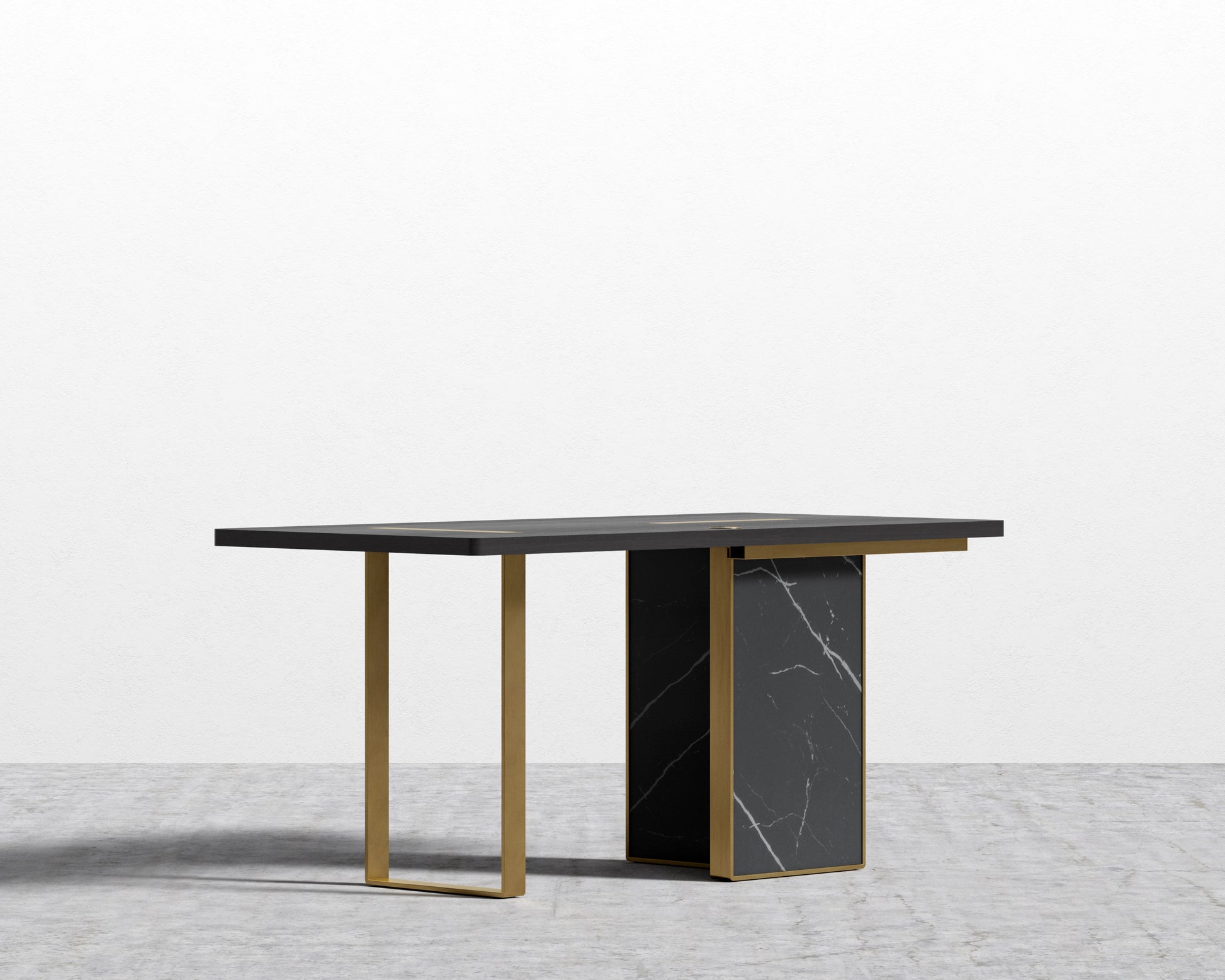 Augustus Desk - 63in - Black Top - Black Pietra Ceramic