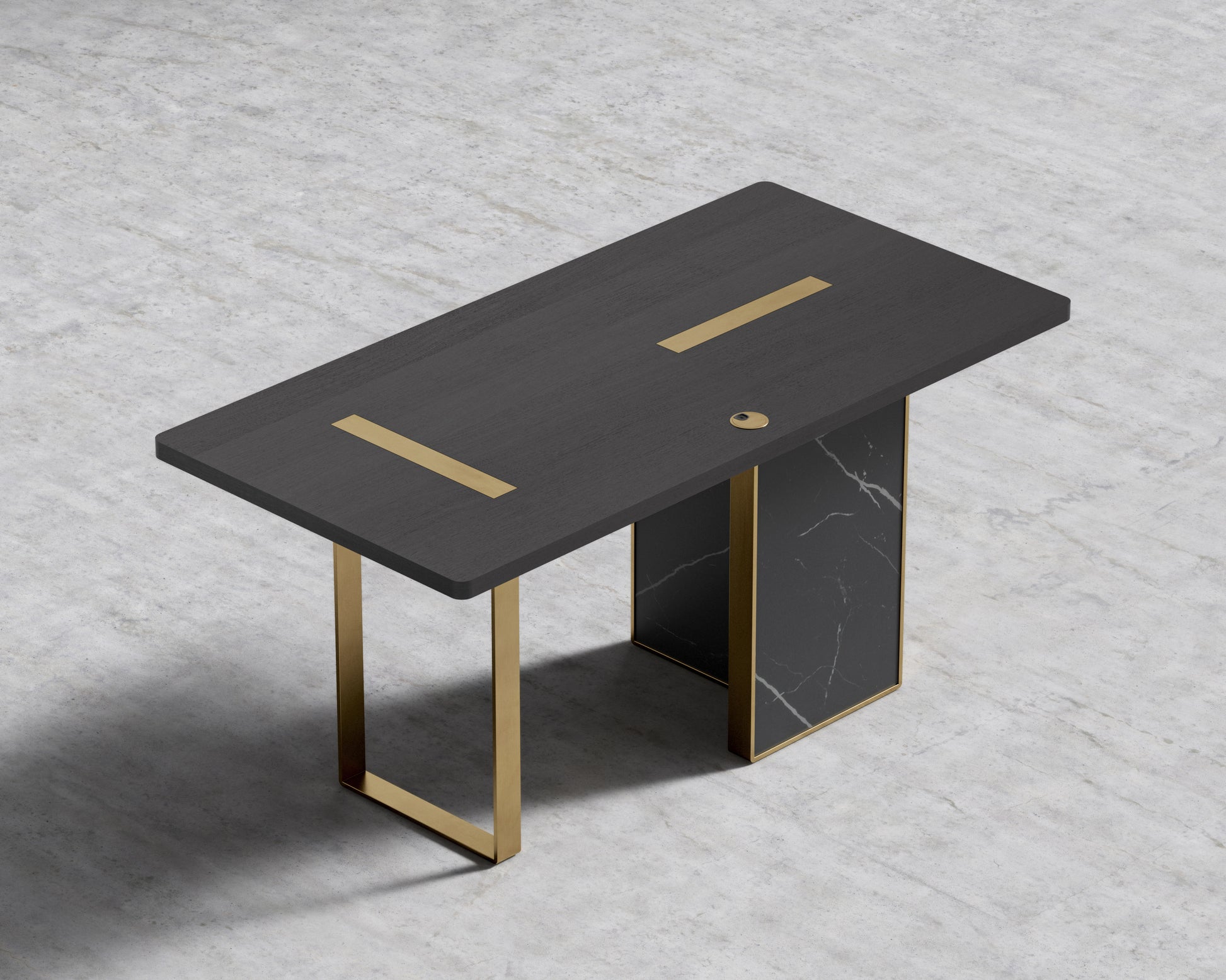 Augustus Desk - 63in - Black Top - Black Pietra Ceramic