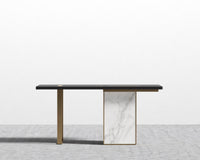 Augustus Desk - 63in - Black Top - White Calacatta Ceramic