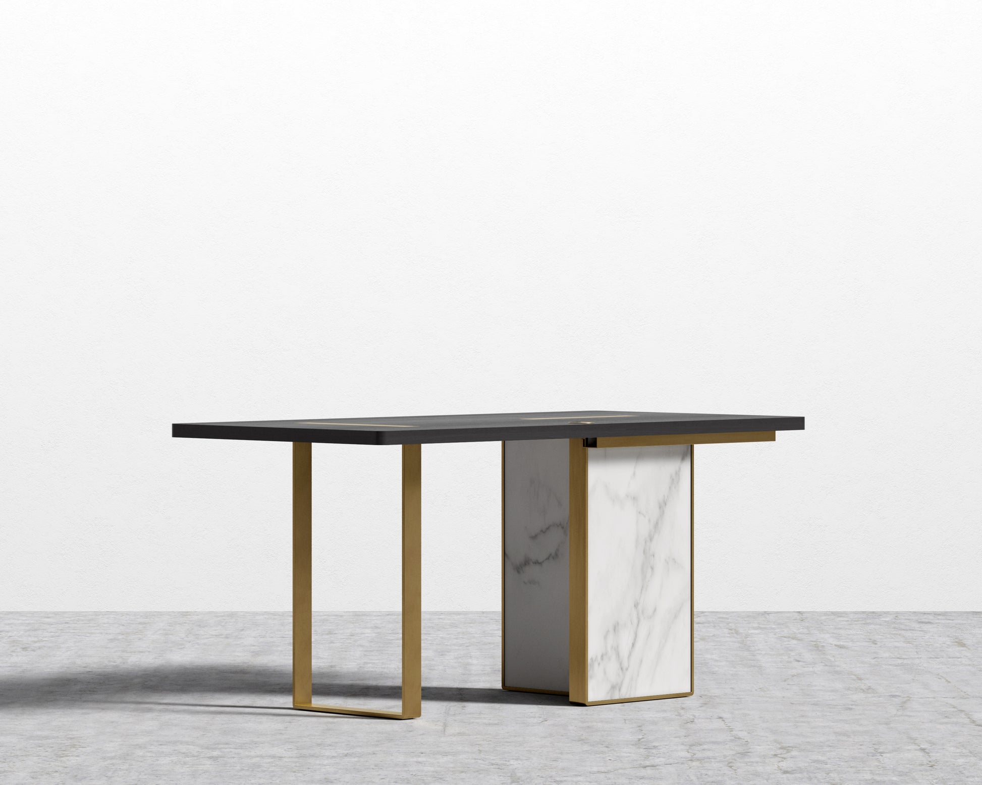 Augustus Desk - 63in - Black Top - White Calacatta Ceramic