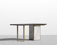 Augustus Desk - 63in - Black Top - White Calacatta Ceramic