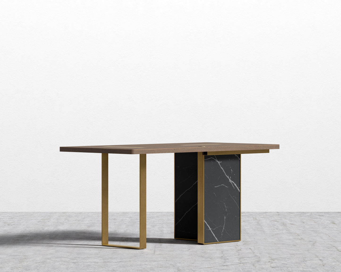 Augustus Desk - 63in - Walnut Top - Black Pietra Ceramic