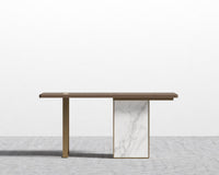 Augustus Desk - 63in - Walnut Top - White Calacatta Ceramic