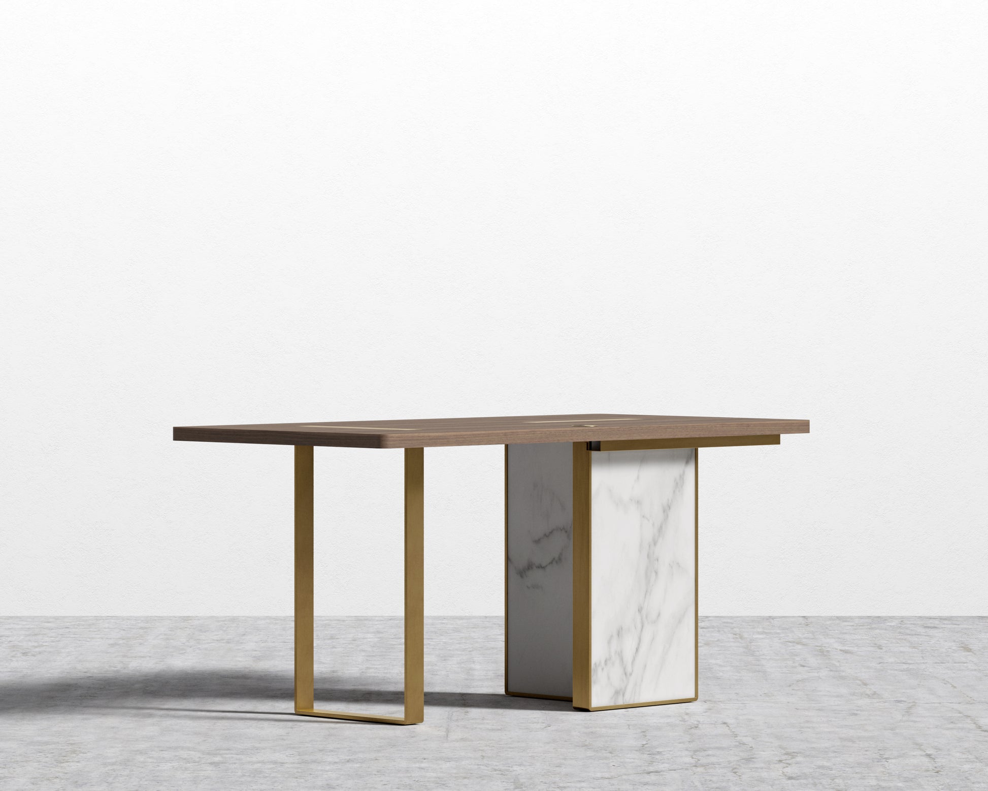 Augustus Desk - 63in - Walnut Top - White Calacatta Ceramic