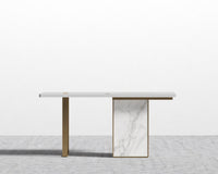 Augustus Desk - 63in - White Top - White Calacatta Ceramic