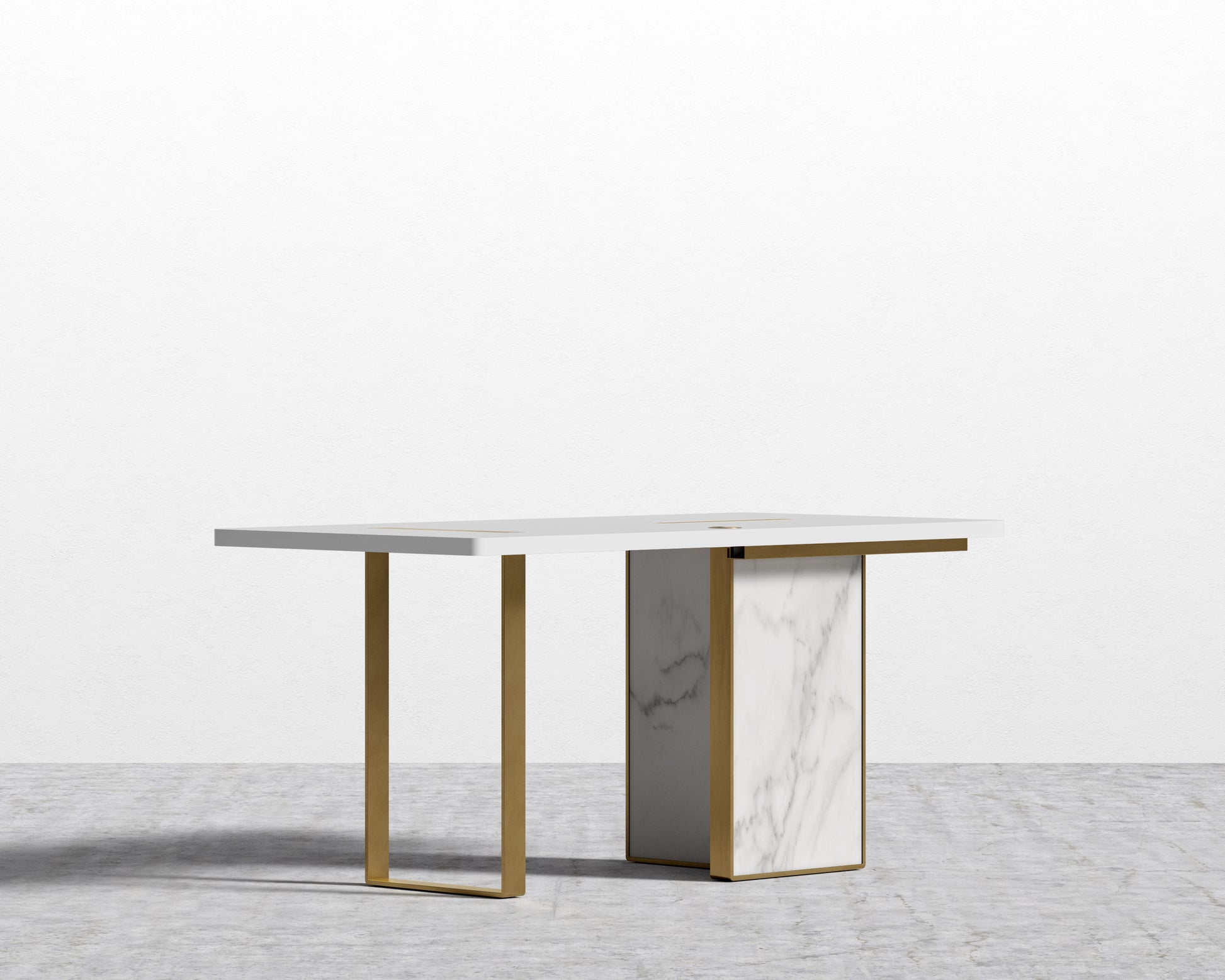 Augustus Desk - 63in - White Top - White Calacatta Ceramic