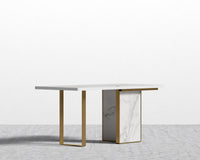 Augustus Desk - 63in - White Top - White Calacatta Ceramic