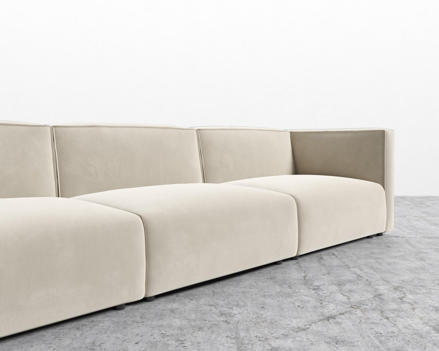 Arya Modular Sectional - Plush Velvet - Warm taupe
