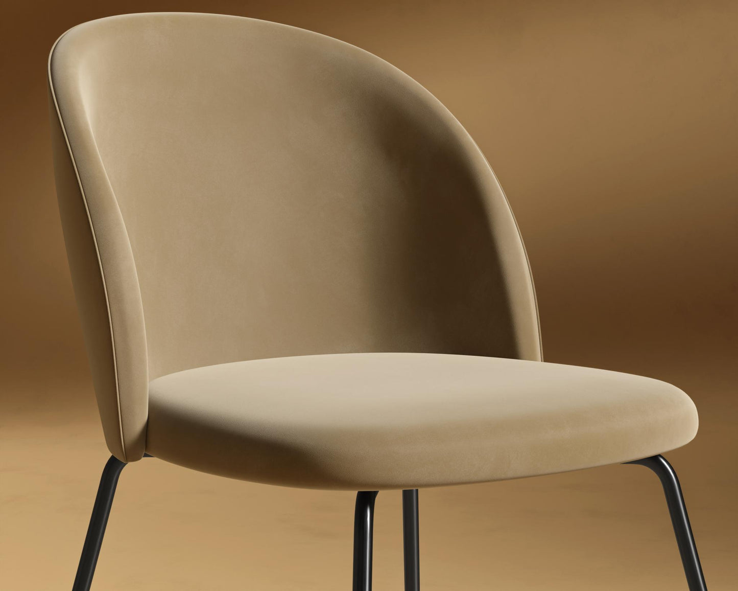 Iris Chair - Plush Velvet - Dune - Black