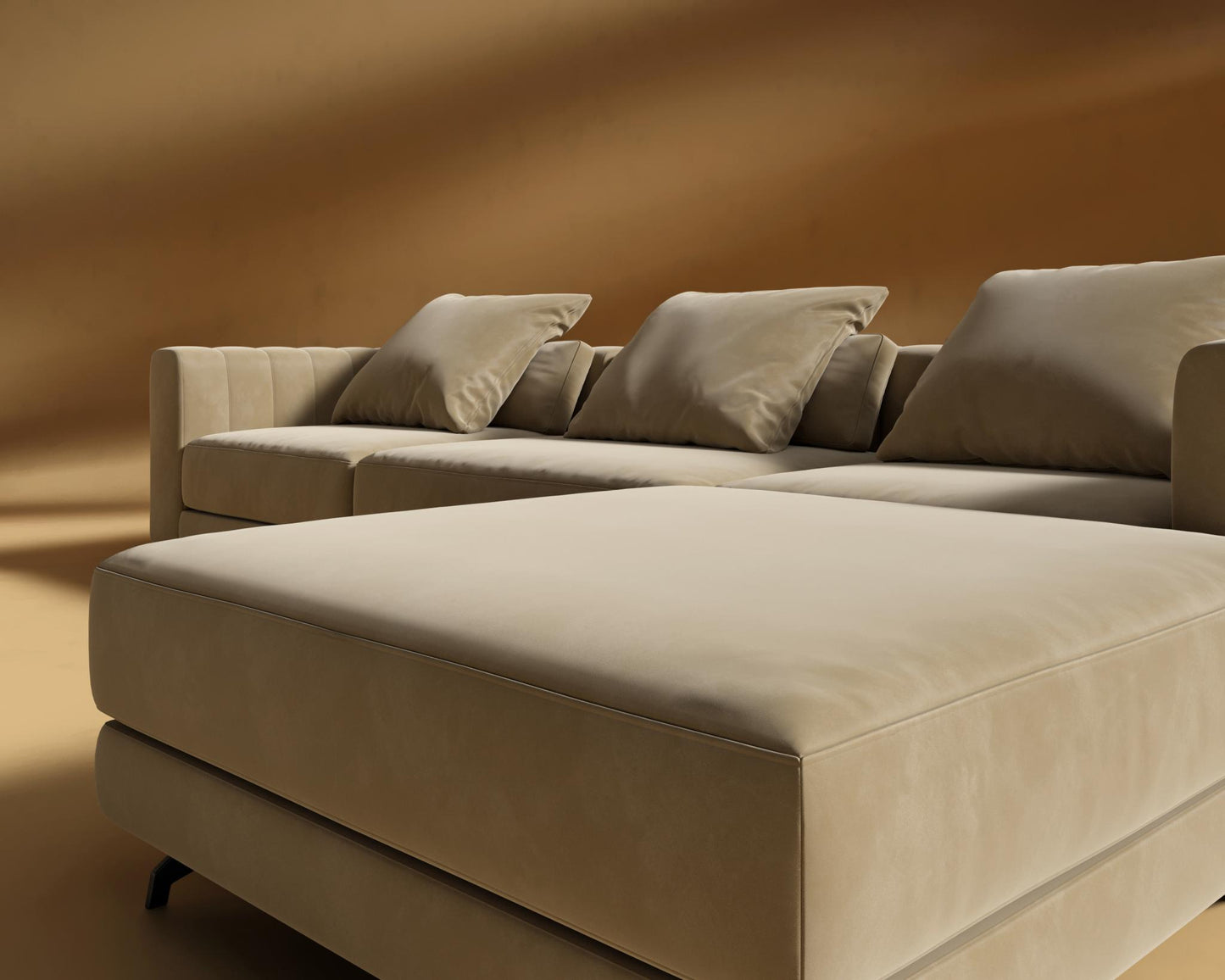 Berlin Sectional Sofa - Signature Plush Velvet - Dune