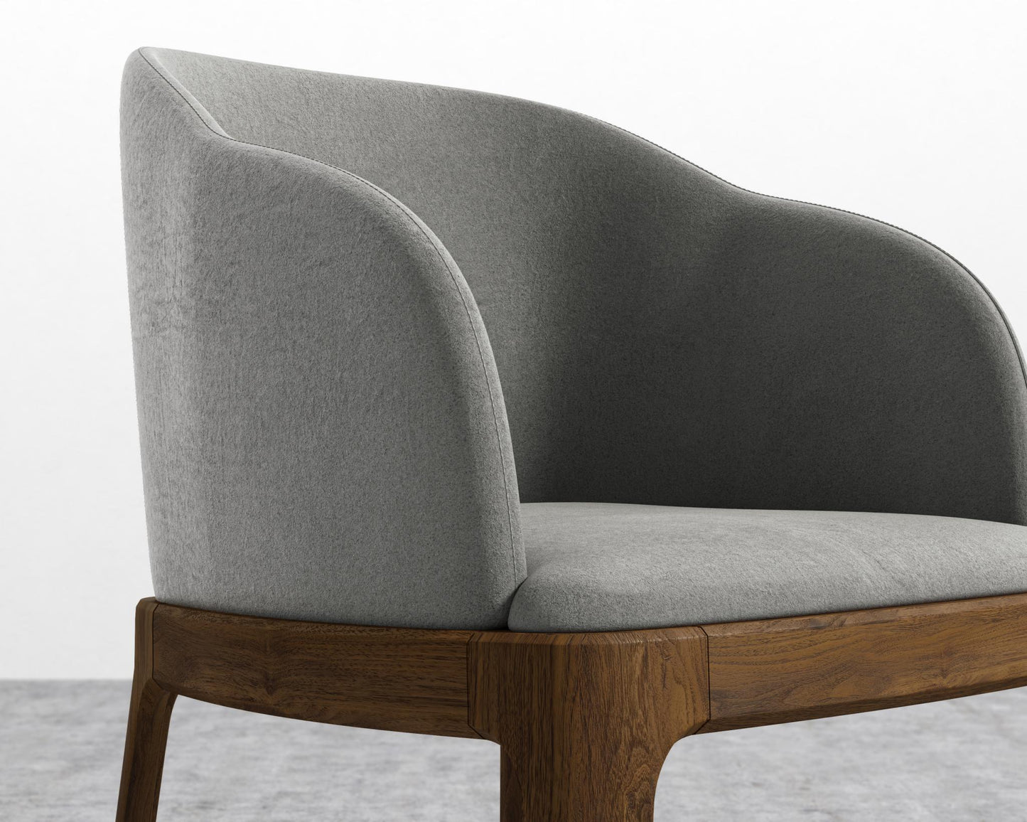 Aubrey Armchair - Venice Vegan Suede - Strato - Walnut Stain