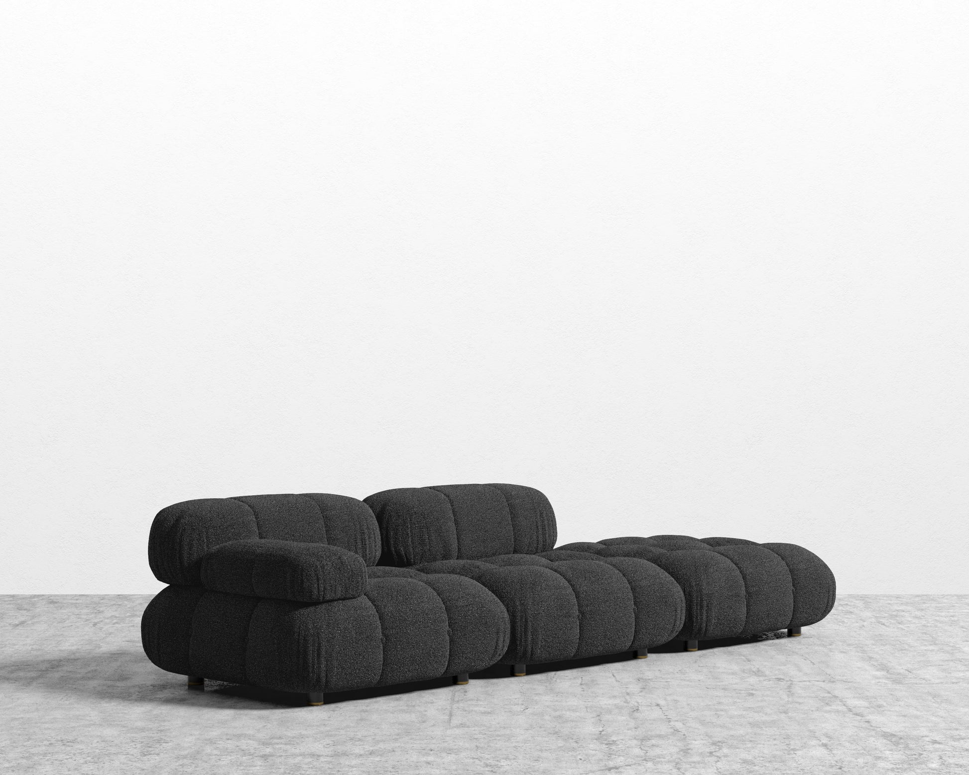 Belia Open End Sofa - Chatou Boucle - Caviar