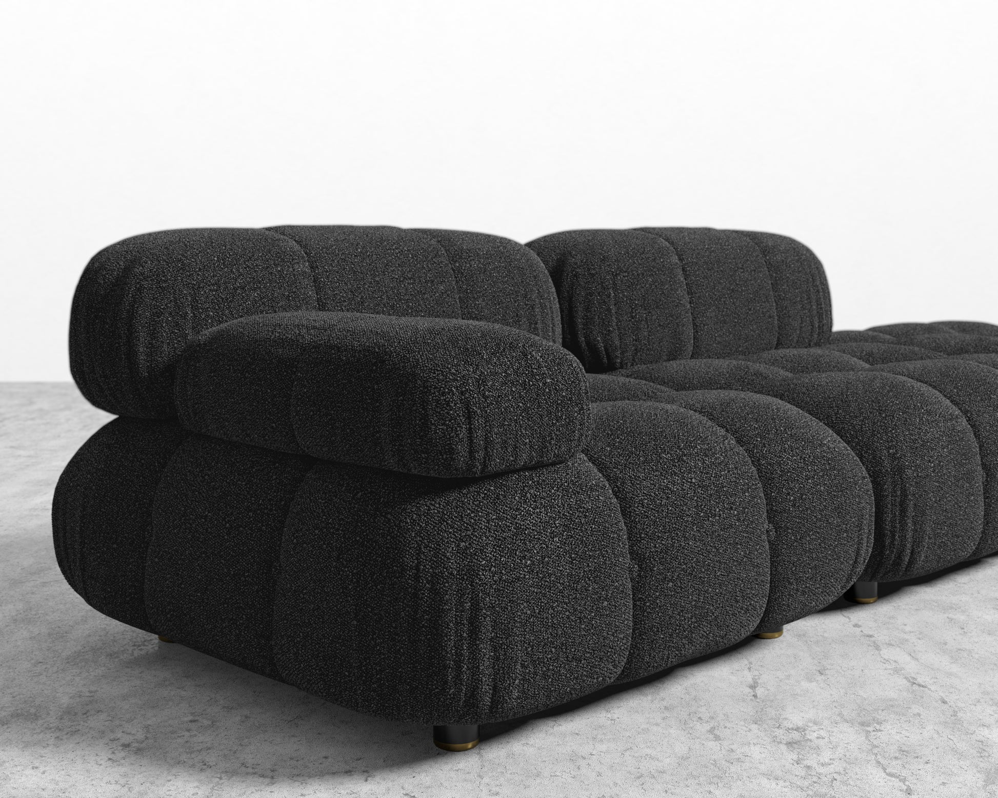 Belia Open End Sofa - Chatou Boucle - Caviar