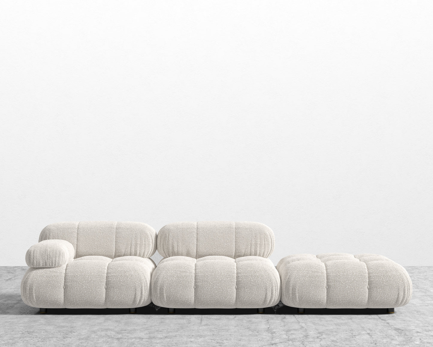 Belia Open End Sofa - Chatou Boucle - Pearl