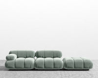 Belia Open End Sofa - Plush Velvet - Moonstone
