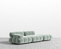 Belia Open End Sofa - Plush Velvet - Moonstone