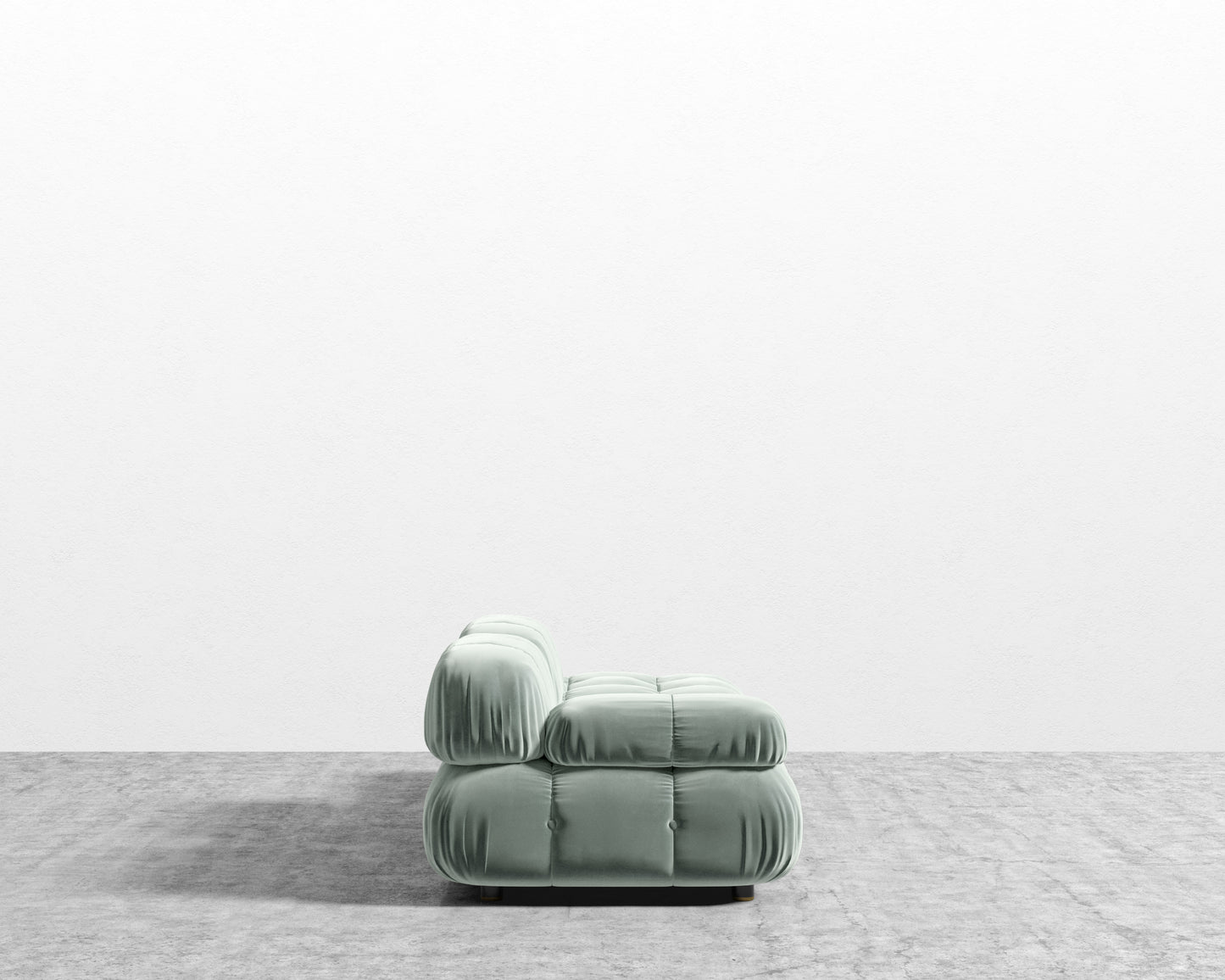 Belia Open End Sofa - Plush Velvet - Moonstone