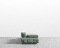 Belia Open End Sofa - Plush Velvet - Moonstone