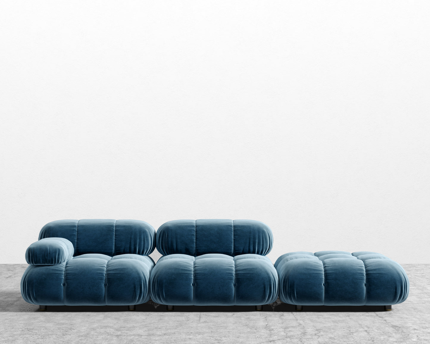 Belia Open End Sofa - Plush Velvet - Solstice