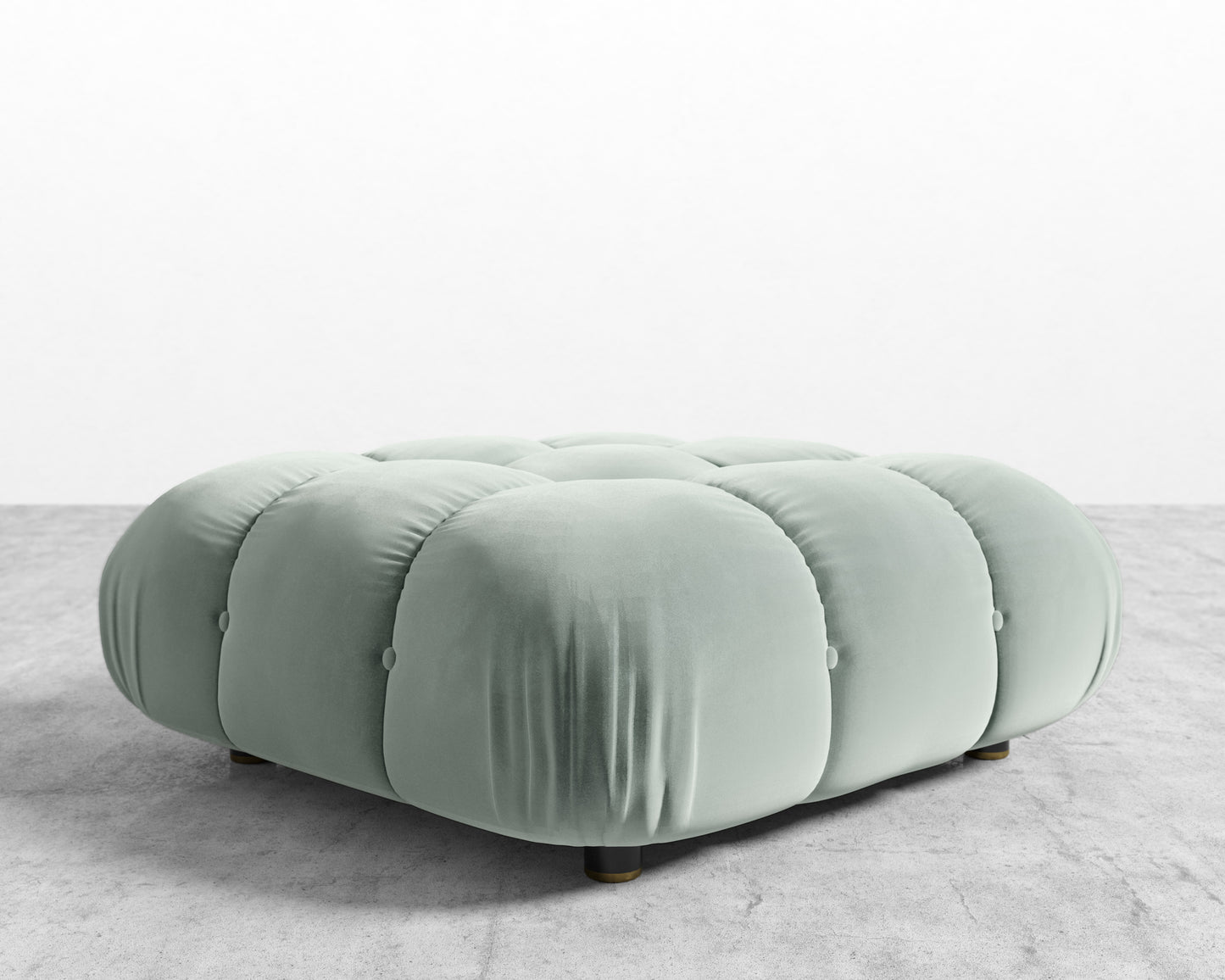 Belia Ottoman - Plush Velvet - Moonstone