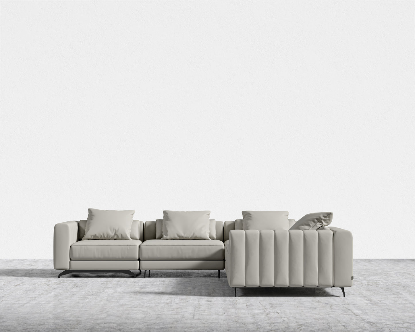Berlin L-Sectional - Microfiber Leather - Trento Taupe