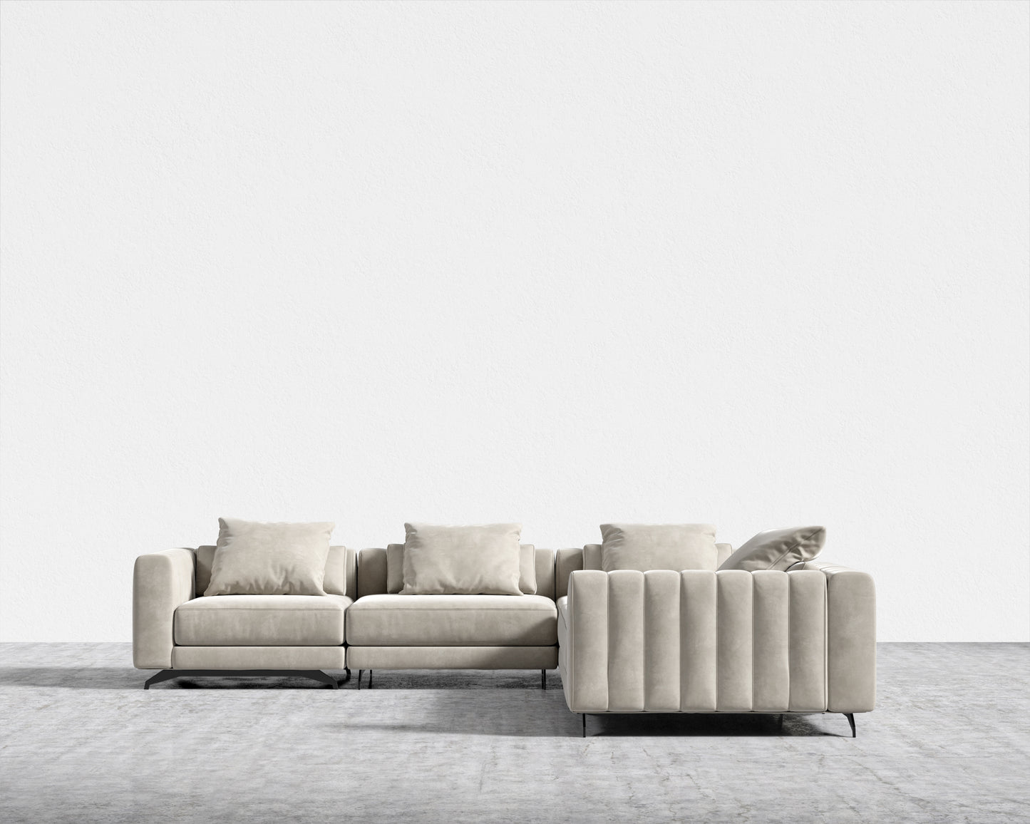 Berlin L-Sectional - Venice Vegan Suede - Latte