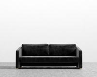 Bristol Futon - Plush Velvet - Black - Brass legs