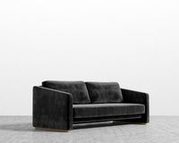 Bristol Futon - Plush Velvet - Black - Brass legs