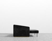 Bristol Futon - Plush Velvet - Black - Brass legs